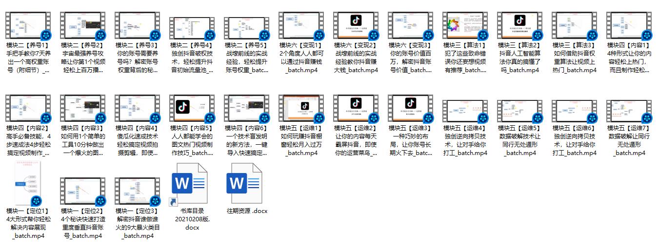 【自媒体系列课程】抖音掘金联盟定位、养号、算法、内容、运维、变现必备技术【605M】