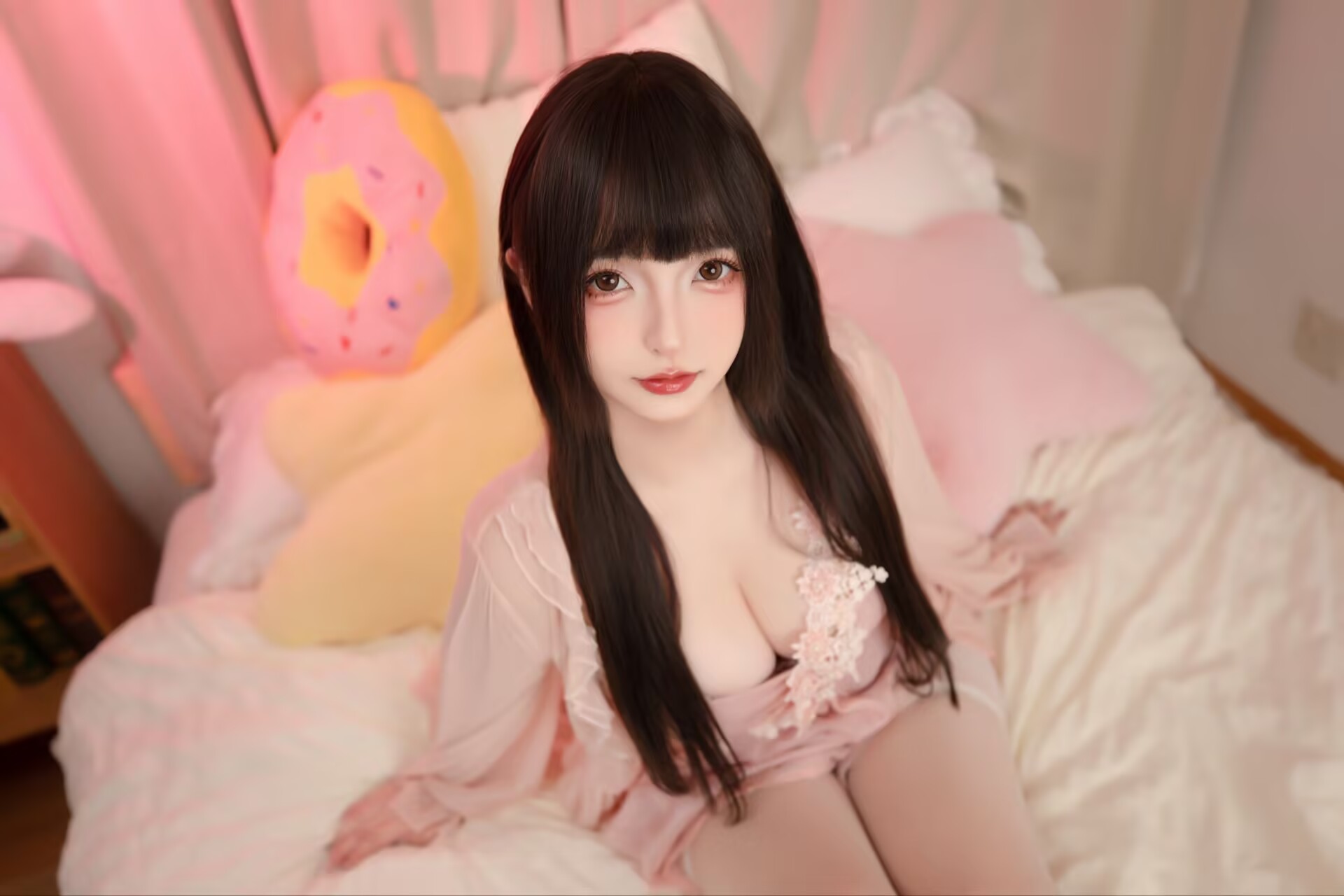 图片[5]-[COSPLAY/带视频] 神楽坂真冬 – 高跟睡袍 [75P 2V] [650M]-嘤嘤怪之家