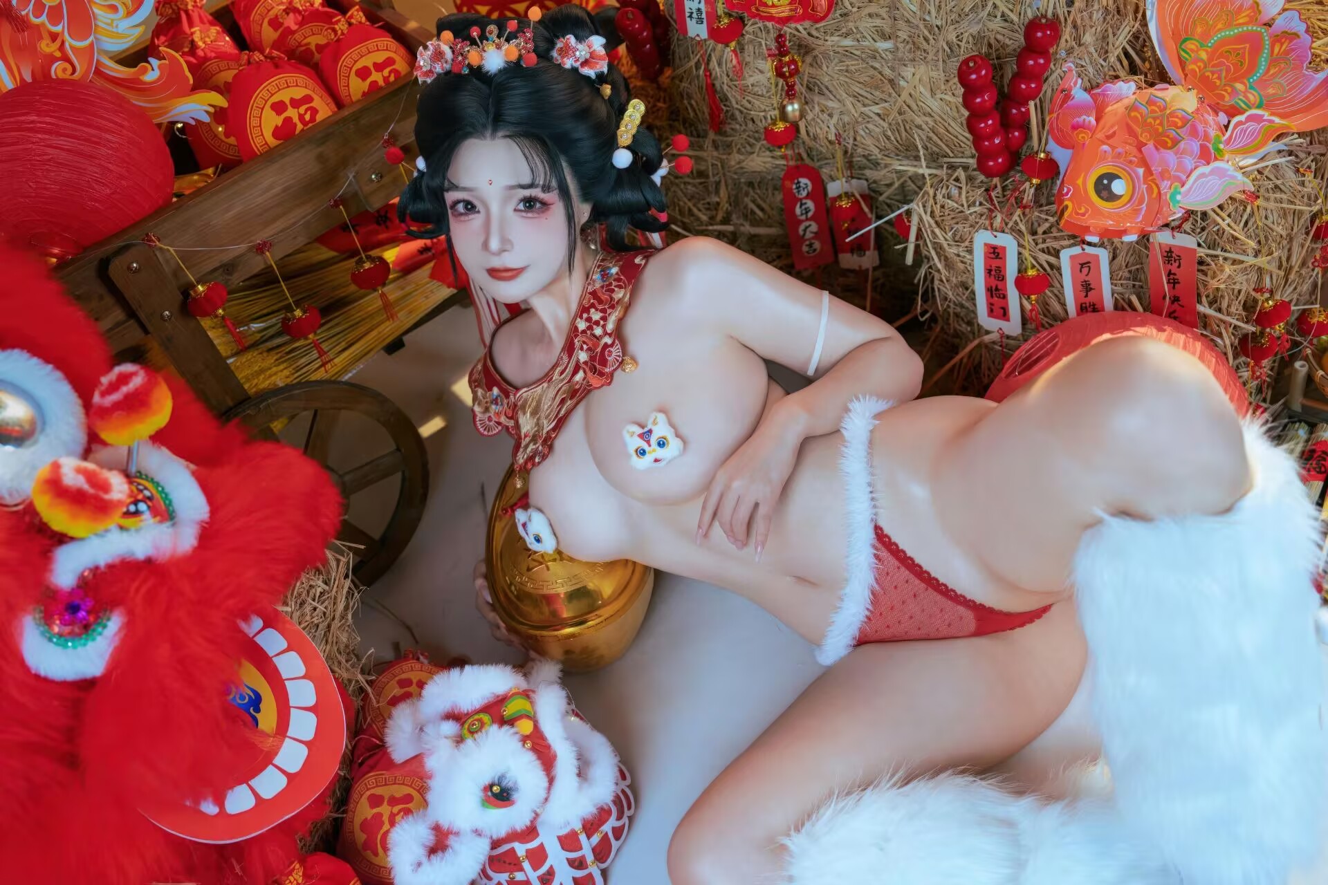 [COSPLAY/带视频] yuuhui玉汇 - 2026新春特辑 醒狮少女 [131P 2V] [2G]-嘤嘤怪之家