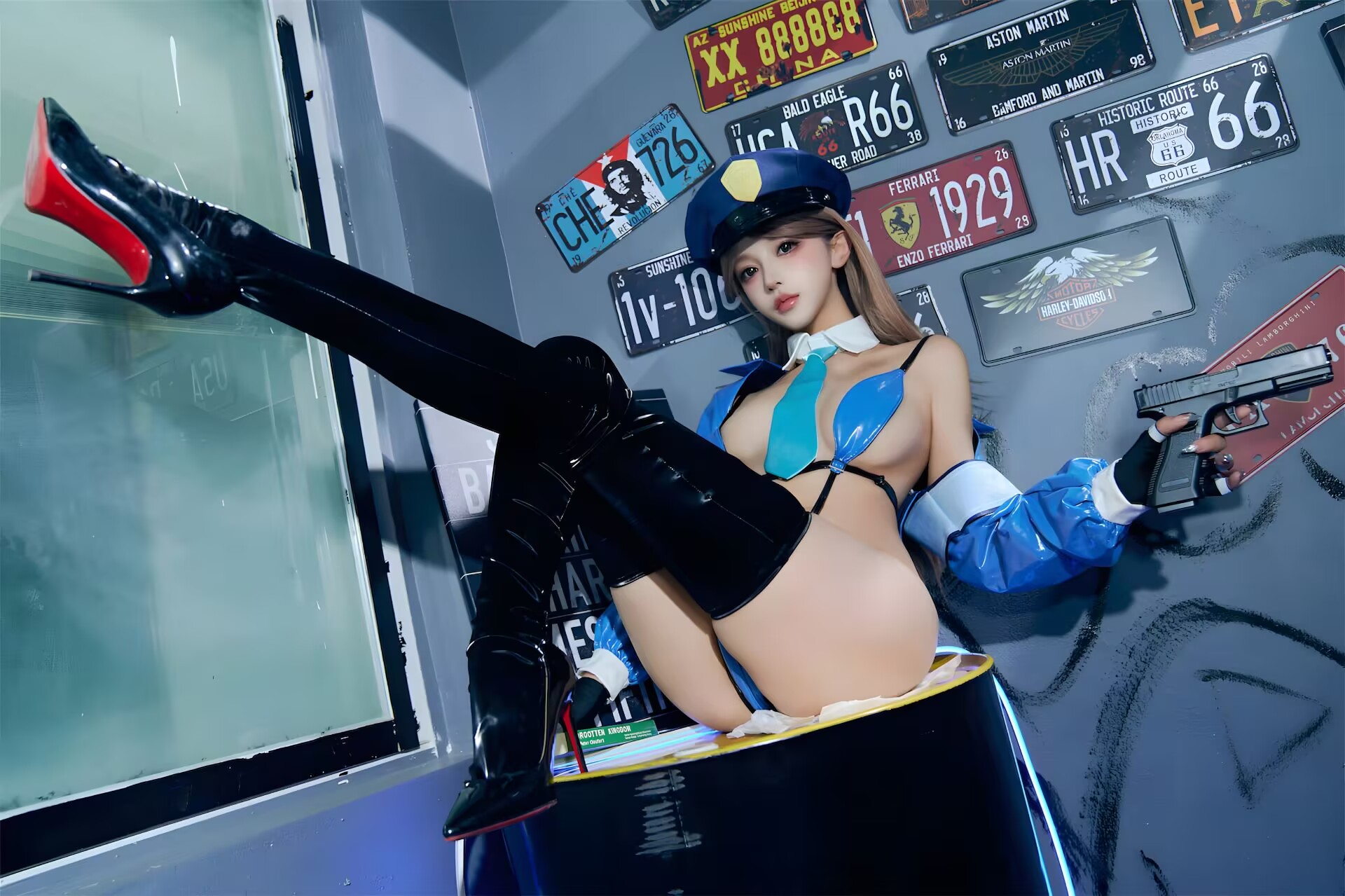 图片[2]-[COSPLAY] 过期米线线喵 – 女警 [59P] [200M]